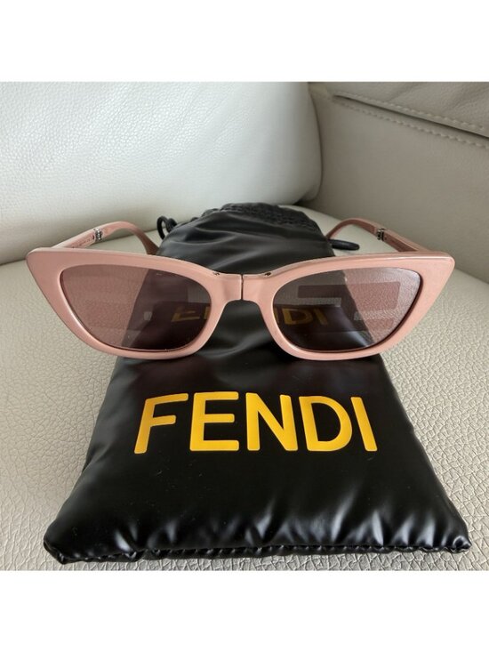 NEW FENDI PINK SUNGLASSES Acetate Old Rose Cat Eye 100% Authentic main image 7